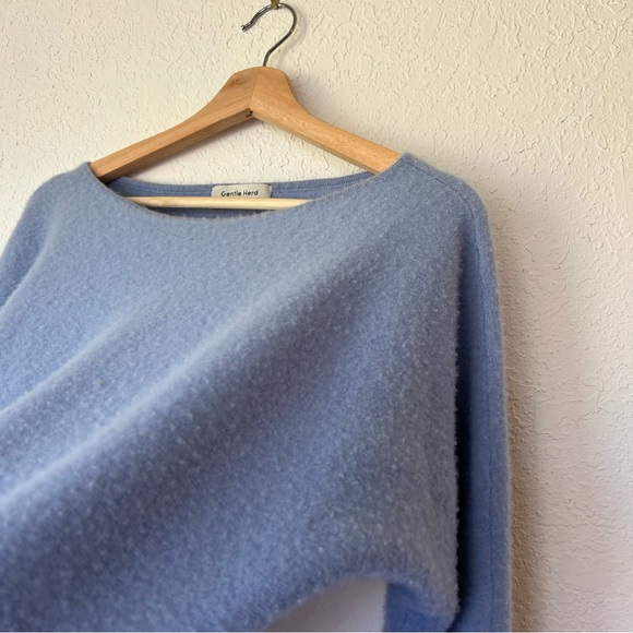 100% Cashmere Boatneck Sweater (Dusty Blue) - Gentle Herd xl - Picture 7 of 15